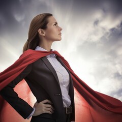 Superhero Woman in a Business Suit, generative ai