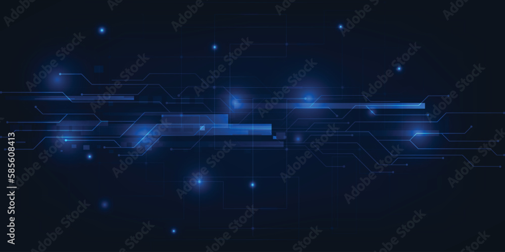 Poster vector illustrations of futurstic digital innovation and technology with digital element and circuit