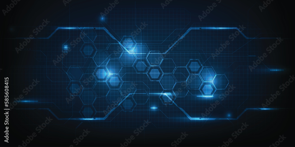 Poster vector illustrations of futurstic digital innovation and technology with digital element and circuit