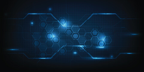 Vector illustrations of futurstic digital innovation and technology with digital element and circuit tech network for advertising and game artwork.Future tech design concepts.