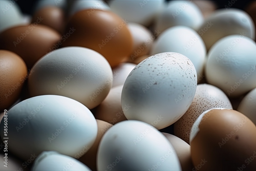 Poster stack of eggs piled on top of each other. generative ai