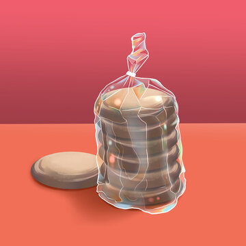 galletas cucas, catalinas o paledonias con empaque transparente y fondo rojo con naranja