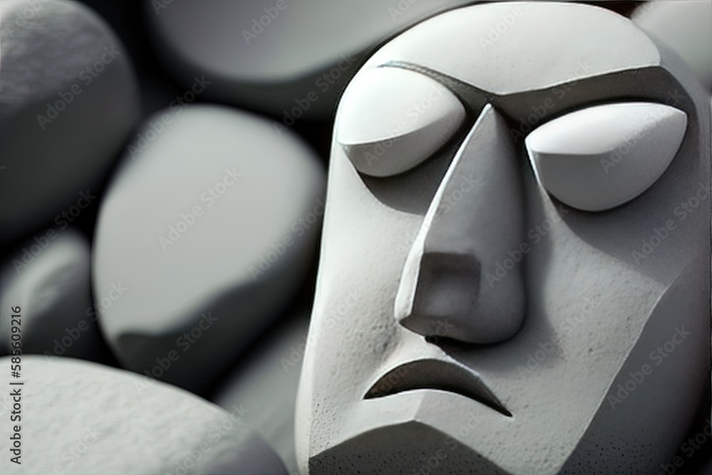 Poster image of an abstract gray stone in closeup. generative ai