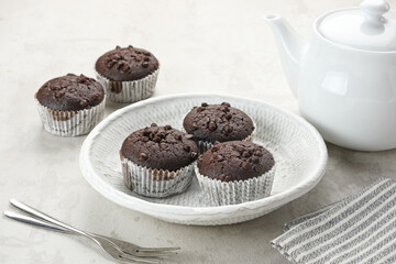 Delicious Chocolate Muffins with choco chips
