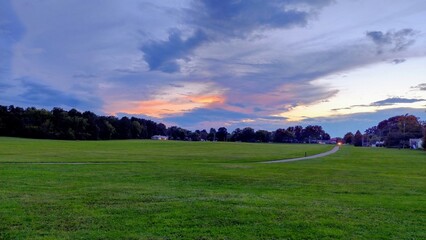 sunset over the field