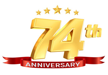 74th year anniversary gold number
