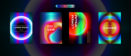 Futuristic 80s cover design ultra retro vibrant back to the future theme collection vector background for flyers, banners, posters, invitations, gift cards, brochures