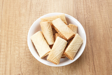 Kue Lempit or Kue Kapit, Indonesian traditional snack, crunchy and sweet
