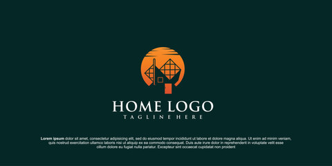 Simple Geometric House Real Estate Architecture Construction Logo Vector Icon