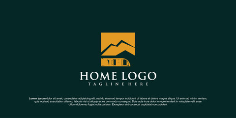 Abstract house logo design template. Business vector icon. Real Estate