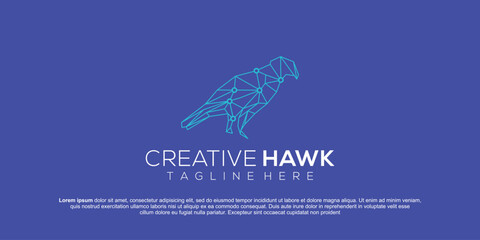 eagle with technology logo design illustration
