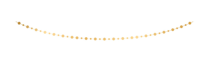 Golden Lights Garland, Festive Birthday, Christmas Party celebration, Hanging buntings garlands vector illustration