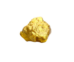 Gold nuggets natural on a white background.	