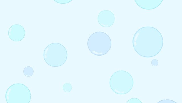 シンプルな泡のバックグラウンド（ブルー）8秒ループ