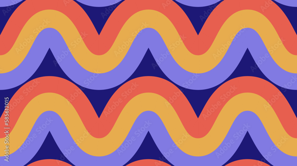 Aufkleber retro waves seamless pattern. rainbow stripes repeating background. colorful curved and wrapped line