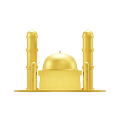 Mosque, golden decoration, for mockup, template muslim islamic banner, idul  fitri, eid mubarak, Eid Al-Fitr, ramadhan, icon, hd,  premium quality, alpha background, PNG