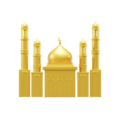 Mosque, golden decoration, for mockup, template muslim islamic banner, idul  fitri, eid mubarak, Eid Al-Fitr, ramadhan, icon, hd,  premium quality, alpha background, PNG