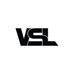 VSL letter monogram logo design vector
