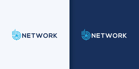 Simple illustration logo for network company.