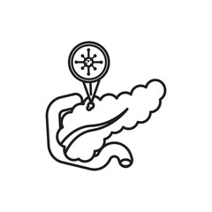 pancreatic cancer icon outline