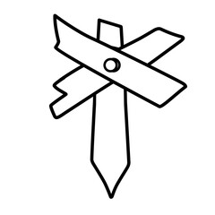 wood sign line icon