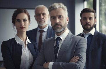 Portrait of business people standing in the office, created with Generative AI