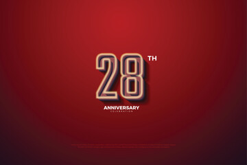28th anniversary celebration background illustration.