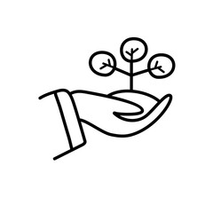 Ecology care line icon