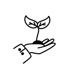 Ecology care line icon