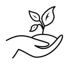 Ecology care line icon