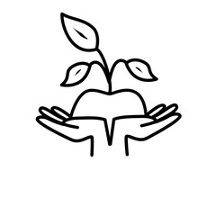 Ecology care line icon