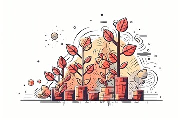 plant thriving on a bed of money. Generative AI