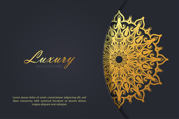 Luxury mandala style golden pattern background.
