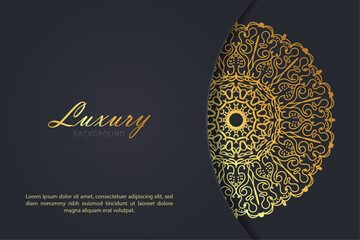 Luxury mandala style golden pattern background.