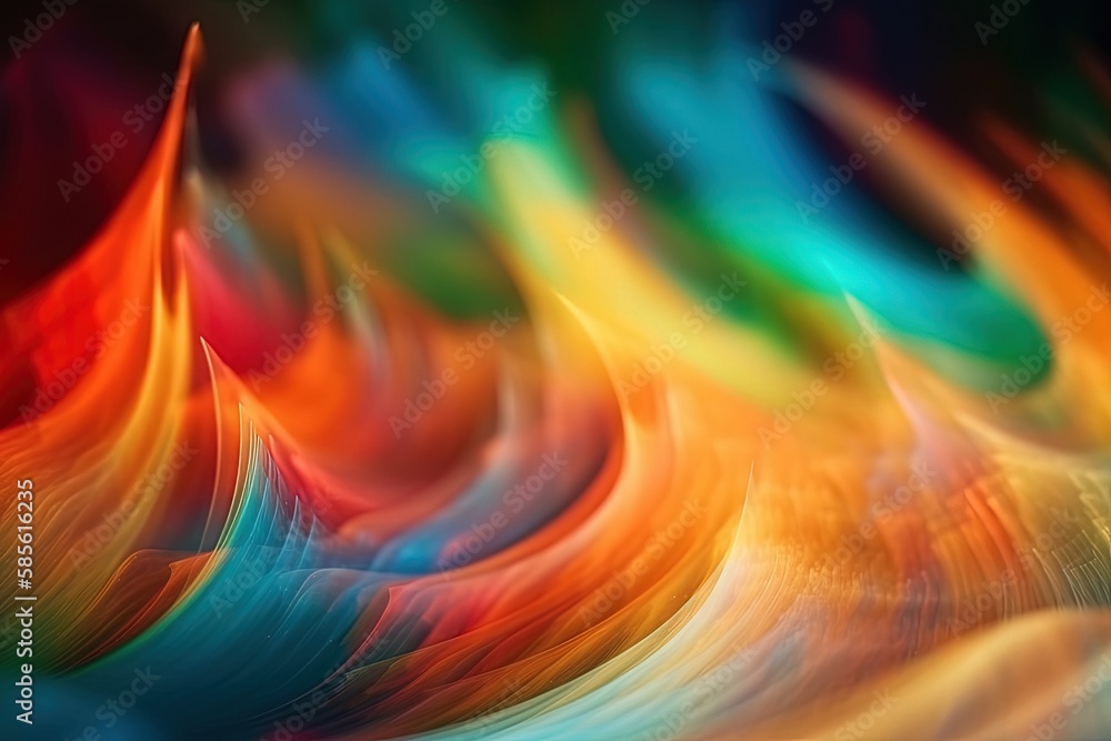 Poster vibrant and colorful abstract background with contrasting black elements. generative ai