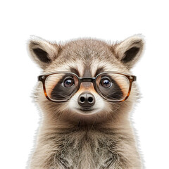 Obraz premium Close up of a raccoon isolated on white. Generative Ai