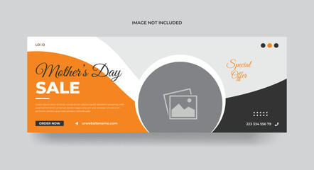 mother's day facebook cover or social media banner template
