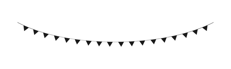 Flag banner, bunting garland silhouette template for scrapbooking parties and events vector illustration