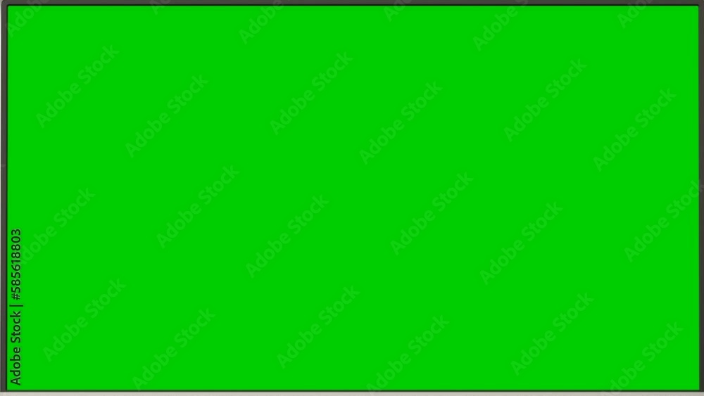 Poster workplace. desktop isolated blank screen chroma key or green screen with plant and office equipment 