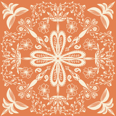 Vector seamless hand drawn floral pattern background