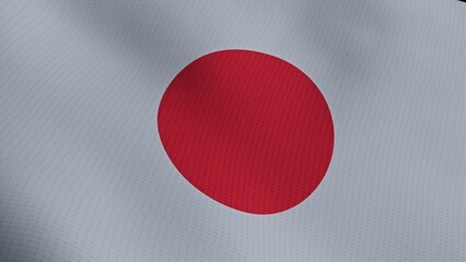 close up waving flag of Japan. flag symbol of Japan. 3d illustration flag of Japan.
