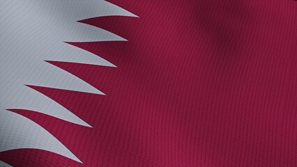 close up waving flag of Qatar. flag symbol of Qatar. 3d illustration flag of Qatar