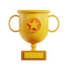 gold trophy cup 3d icon