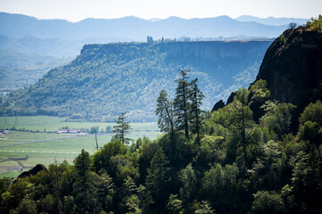 Lower Table Rock seen from Upper Table Rock, Rogue Valley, Southern Oregon, United States
