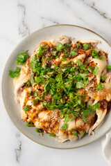 Mouth-watering Chinese Poached Chicken with Spicy Sichuan chili oil