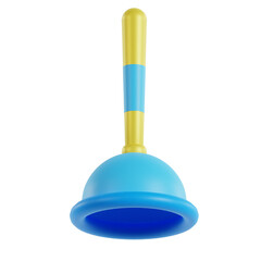 blue plunger 3d icon