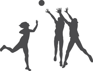 The team Volleyball player  silhouette 2023032521