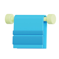 blue towel toilet 3d icon