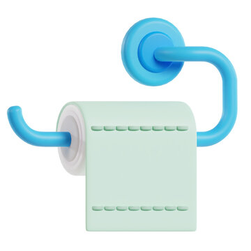 blue paper toilet 3d icon