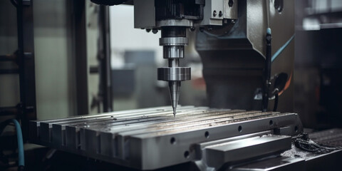 Metalworking cnc milling machine. close up Generative AI